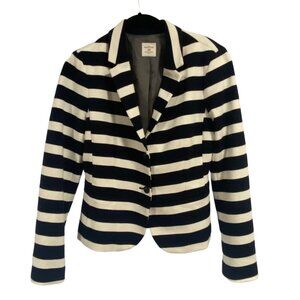 GAP The Academy Blazer Blue White Striped Double Button Closure Size 10‎